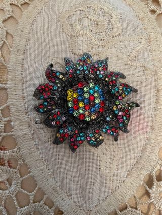 Spilla vintage fiore multicolor