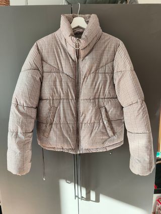 Cazadora acolchada cuadros mujer