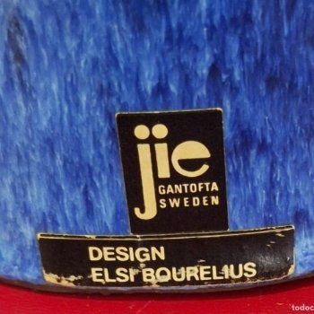 Figura cerámica caballero azul vintage sueco