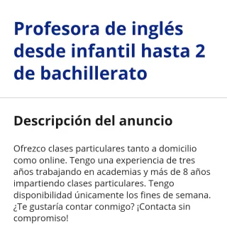 Clases particulares de inglés