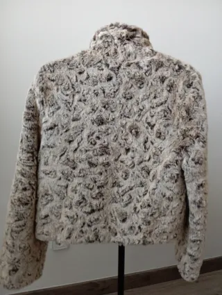 Abrigo pelo sintético Sfera beige/marrón Talla L