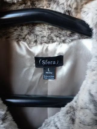 Abrigo pelo sintético Sfera beige/marrón Talla L