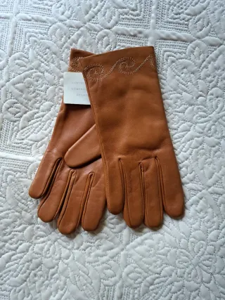 Guantes de Piel Mujer. Color camel