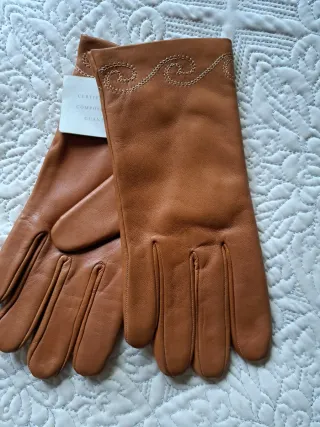 Guantes de Piel Mujer. Color camel