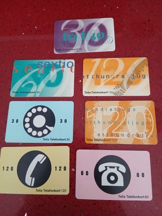 7 Schede telefoniche Svezia Telia Telefonkort