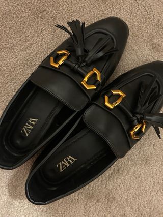 Mocassini neri Zara similpelle con fibbia