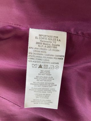 Abrigo lana corto Zendra talla 38