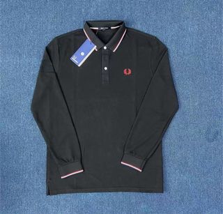 Polo Fred Perry Manga Larga Negro
