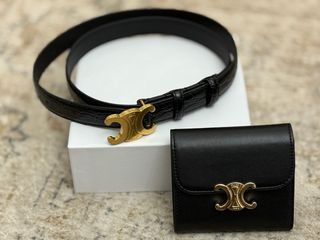 Cintura Celine nera e dorata
