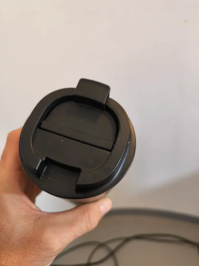 Vaso térmico negro tapa plástica