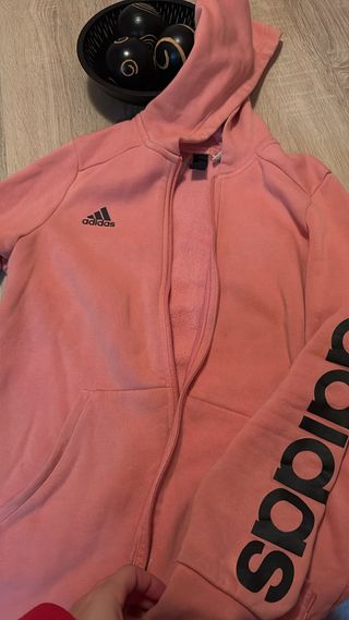 Sudadera Adidas rosa con cremallera