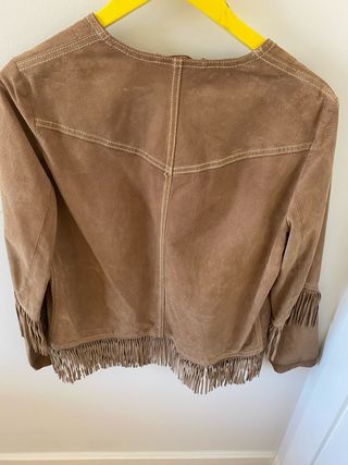 Chaqueta Suiteblanco ante flecos Talla XS,