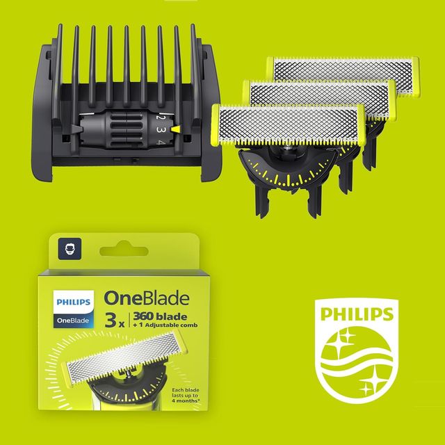 Philips OneBlade Cuchillas 360 (3 uds) + Peine