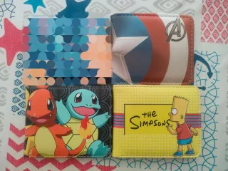 3 Carteras Polipiel Dibujos Variados