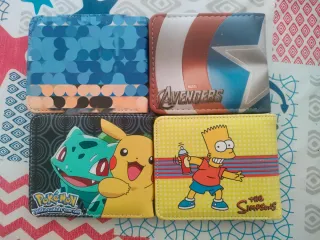 3 Carteras Polipiel Dibujos Variados