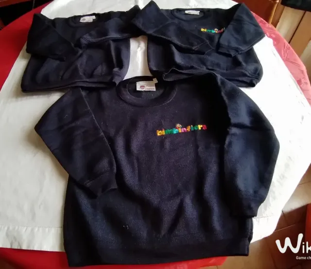 Tre felpe blu per bimbi gemelli 5/6 anni