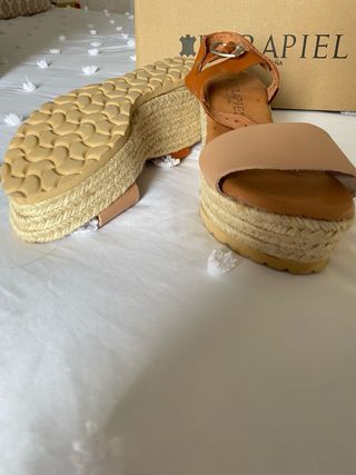 Sandalias cuña esparto Pura Piel T.36