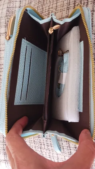 Cartera / Monedero Azul y Dorado