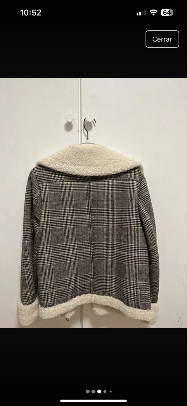 Abrigo cuadros forro borreguito