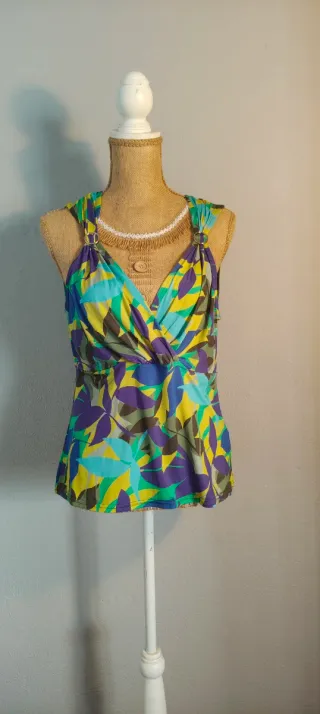 Camiseta sin mangas estampada