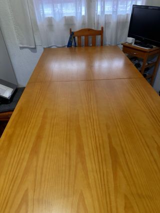 Mesa extensible de comedor de pino macizo
