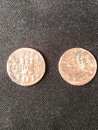 Monedas antiguas dos monedas de dos Maravedís 1619