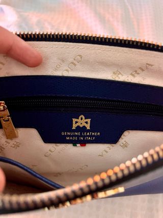 Borsetta Cuoieria Fiorentina Vera Pelle Blu