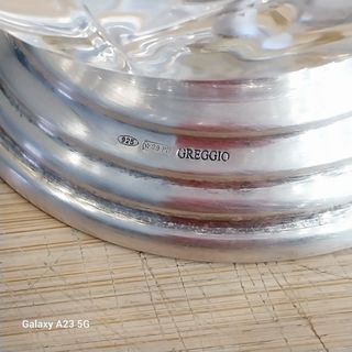 Portacaramelle cristallo e argento