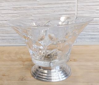 Portacaramelle cristallo e argento