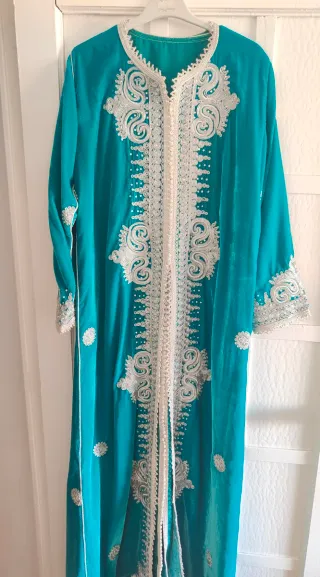 Vestido largo fiesta azul turquesa