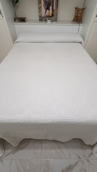 Colcha blanca cama 150