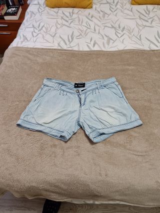 Pantalón corto bombacho vaquero Blanco