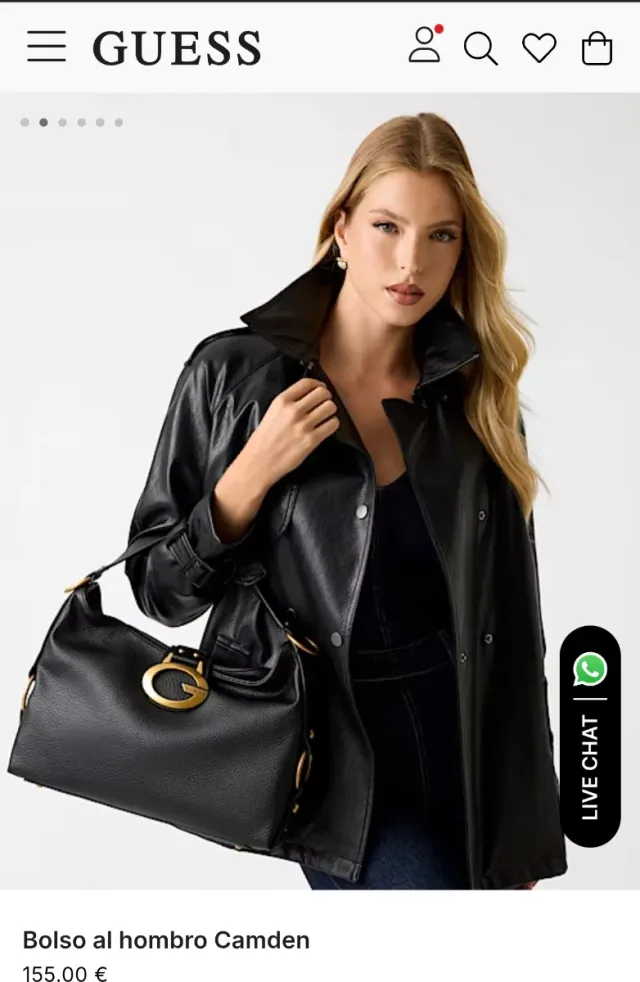 Bolso Guess Camden Negro Dorado Nuevo