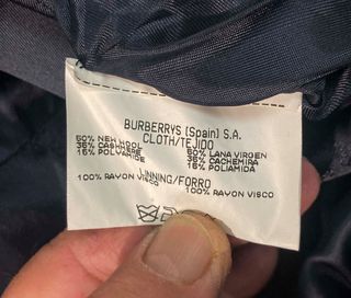 Abrigo Burberrys Lana y Cachemira Azul Marino