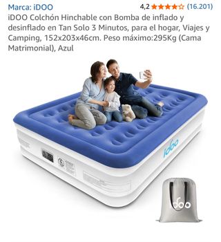 Colchón Hinchable iDOO Queen Azul