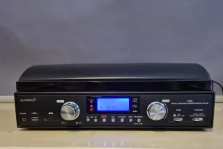 Tocadiscos Sunstech Radio USB Negro