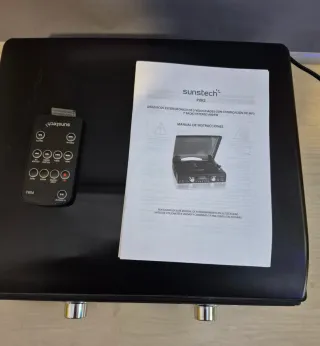 Tocadiscos Sunstech Radio USB Negro