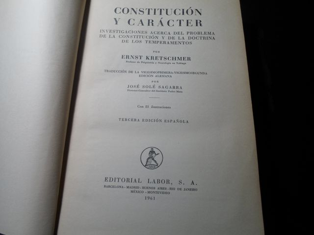 Libro Constitución y Carácter 1961