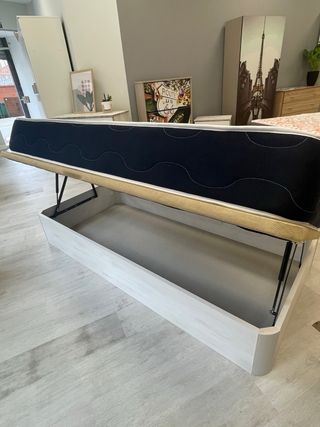 Canape abatible madera con apertura lateral y tela
