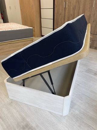 Canape abatible madera con apertura lateral y tela