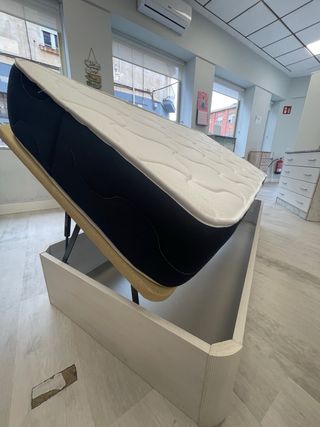Canape abatible madera con apertura lateral y tela