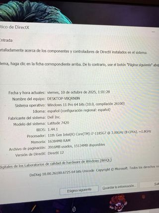 Portátil ordenador Dell i7 11th