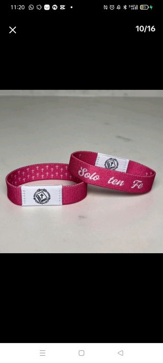 Pulsera Solo ten Fe Cruz Rosa