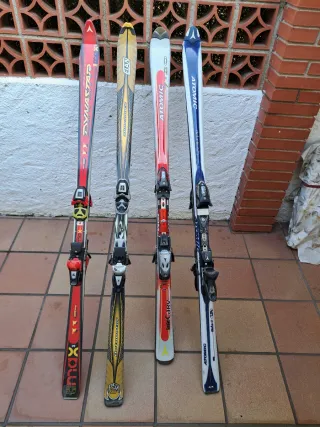 Lote 4 pares de esquís
