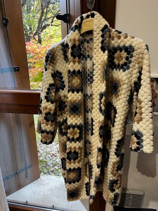 Cappotto donna fantasia geometrica