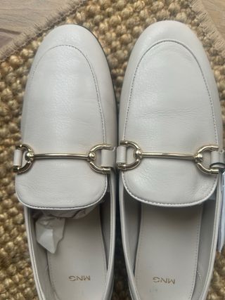 Mocassini beige vera pelle Mango con cartellino