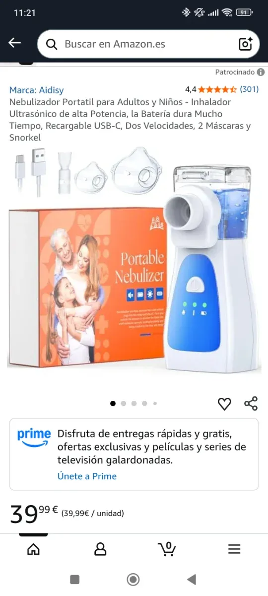 Mejor Precio imposible
Nebulizador Portátil Aidisy