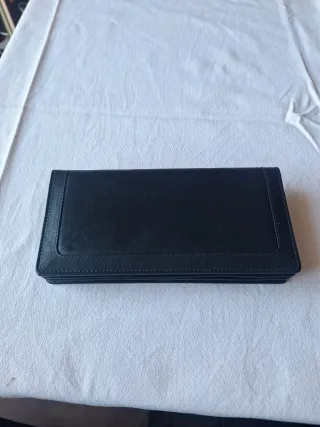 Cartera monedero piel mujer negra