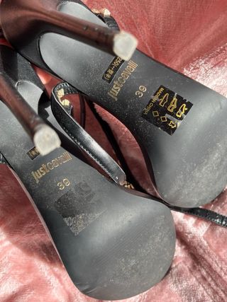 Sandalias Just Cavalli Talla 39 Negro/Dorado