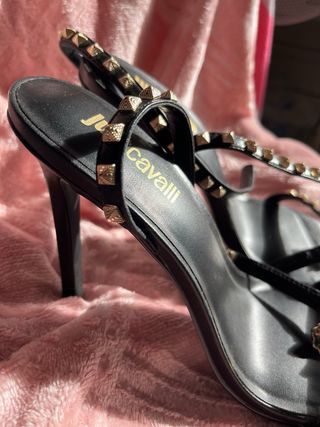 Sandalias Just Cavalli Talla 39 Negro/Dorado